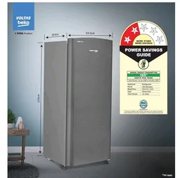 Voltas Beko, A Tata Product 183 L, 2-Star Single Door Direct Cool Refrigerator with Fresh Box Technology (RDC215C / 2S0XIR0M0000GO, Hairline Silver)