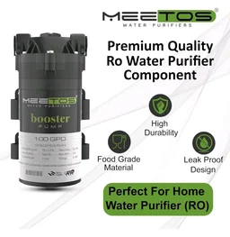 MEETOS RO Gold Booster Pump 100 GPD, RO Motor with Elbow Compatible with All Types of Domestic RO Water Purifier, Noiseless, Copper Wilding, Universal Type Motor, 2 Year Warranty