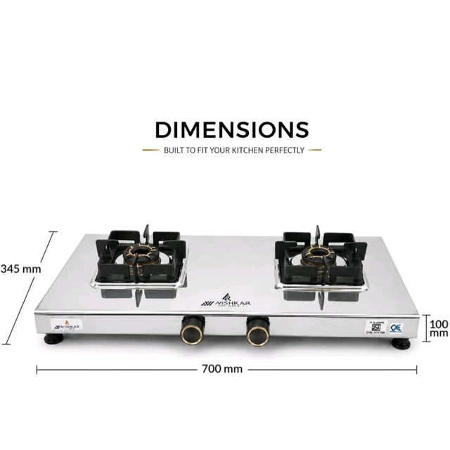 Brand: Aliacca Flames
5.0
5.0 out of 5 stars
(5)
Aliacca Prime Gas Stove 2 Burners Steel, Manual Ignition, ISI Certified
LPG Compatible with brass flame rings, pan supports, separate knobs, corrosion-resistant for everyday cooking, chulha cooktop