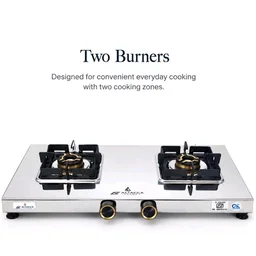 Brand: Aliacca Flames
5.0
5.0 out of 5 stars
(5)
Aliacca Prime Gas Stove 2 Burners Steel, Manual Ignition, ISI Certified
LPG Compatible with brass flame rings, pan supports, separate knobs, corrosion-resistant for everyday cooking, chulha cooktop
