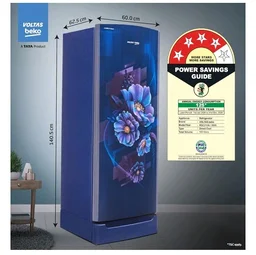 Voltas Beko, A Tata Product 183 L, 4-Star Single Door Direct Cool Refrigerator with Fresh Box Technology (2026 Model, RDC215A / 4W0BBR0M0B00GO, Bonita Blue, Base Drawer)