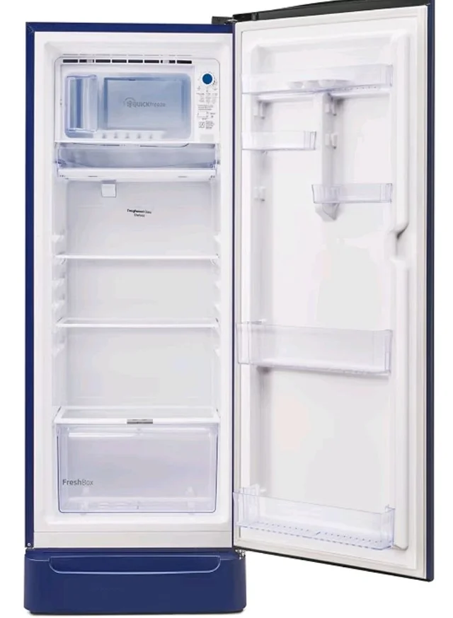 Voltas Beko, A Tata Product 183 L, 4-Star Single Door Direct Cool Refrigerator with Fresh Box Technology (2026 Model, RDC215A / 4W0FBR0M0B00GO, Fairy Flower Blue, Base Drawer)