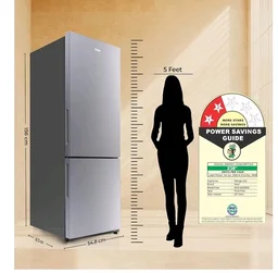 Haier 237 L 2 Star Frost Free Twin Inverter Double Door Bottom Mount Refrigerator with Extra Spacious 2X Veg Box (HEB-242EGSA-P, Moon Silver, 2026 Model)