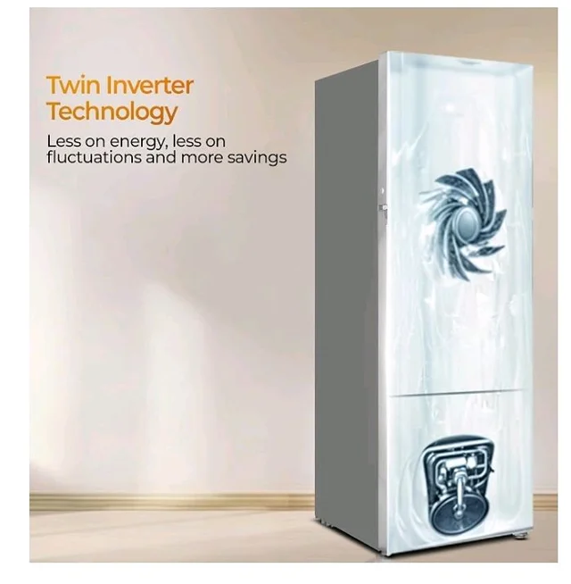 Haier 237 L 2 Star Frost Free Twin Inverter Double Door Bottom Mount Refrigerator with Extra Spacious 2X Veg Box (HEB-242EGSA-P, Moon Silver, 2026 Model)