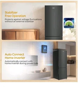 Haier 237 L 2 Star Frost Free Twin Inverter Double Door Bottom Mount Refrigerator with Extra Spacious 2X Veg Box (HEB-242EGBA-P, GE Black, 2026 Model)