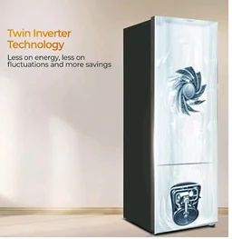 Haier 237 L 2 Star Frost Free Twin Inverter Double Door Bottom Mount Refrigerator with Extra Spacious 2X Veg Box (HEB-242EGBA-P, GE Black, 2026 Model)