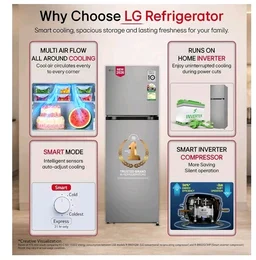 LG 251 L, 1 Star, Frost-Free Smart Inverter Double Door Refrigerator with Smart Mode (GLT2516WWPZ, Shiny Steel, Multi Air Flow Cooling with Max Fresh Zone, 2026 Model)