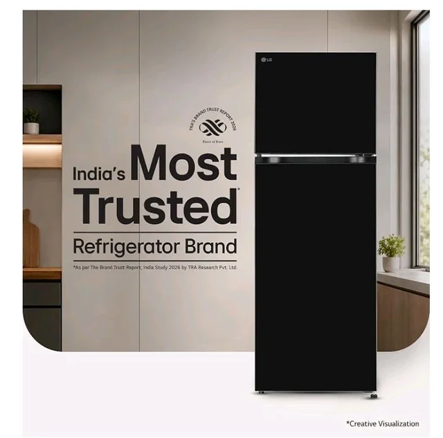 LG 251 L, 2 Star, Smart Inverter, Smart Mode, Frost-Free Double Door Refrigerator (GLT2526WWOB, Onyx Black, Multi Air Flow, Express Freeze, Deodorizer, Bigger Size & Better Cooling, 2026 Model)