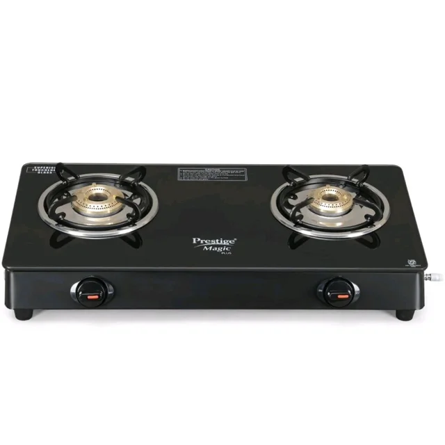 Prestige Magic plus Toughened Glass-Top 2 Brass Burner LPG Gas Stove(GTMP-02) | Black Spill Proof Design | Ergonomic Knob | Tri-Pin Burner
Amazon's Choice