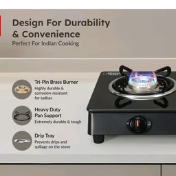 Prestige Magic plus Toughened Glass-Top 2 Brass Burner LPG Gas Stove(GTMP-02) | Black Spill Proof Design | Ergonomic Knob | Tri-Pin Burner
Amazon's Choice
