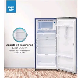 Voltas Beko, A Tata Product 183 L, 2-Star Single Door Direct Cool Refrigerator with Fresh Box Technology (RDC215C / 2S0XER0M0000GO, Hairline Blue)