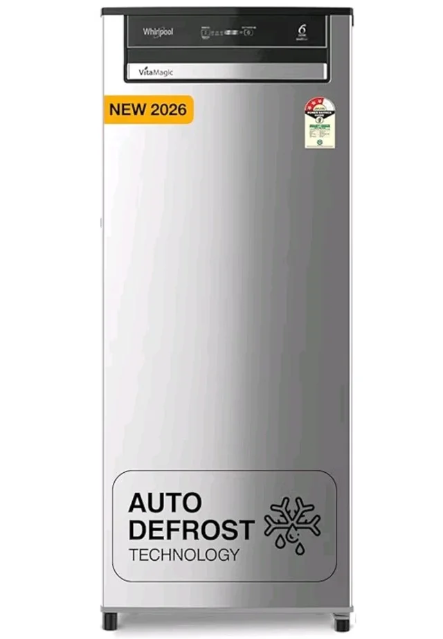 Whirlpool 192 L 3 Star Vitamagic PRO Frost Free Direct-Cool Single Door Refrigerator (215 VMPRO PRM 3S RADIANT STEEL-Y, Silver, Auto Defrost Technology, 2026 Model)
Product Images and Videos (AI-Generated Alt Text)