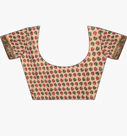 112
SIRIL Women's Cotton Linen Kalamkari Printed Handloom Saree with Unstitched Blouse Piece