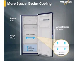 Whirlpool 184 L 2 Star Direct-Cool Single Door Refrigerator (205 WDE CLS 2S SAPPHIRE BLUE-Y, Blue, 2026 Model)