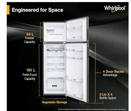 Whirlpool 308 L 3 Star Frost Free Inverter Double Door Refrigerator (IF INV ELT DF355 LUNAR STEEL (3S)-Y, 2026 Model)