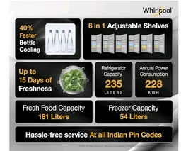 Whirlpool 235 L 2 Star Frost-free inverter Double Door Refrigerator (NEO SP278 PRM SAPPHIRE ROSE(2S)-Y, 2026 Model)