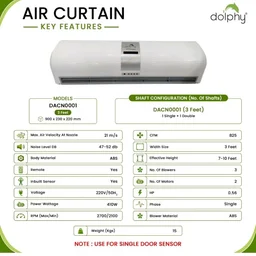 DOLPHY Air Curtain with Single Door Sensor & Remote - 410 W (Size : 3 Feet)
Product Images and Videos (AI-Generated Alt Text)