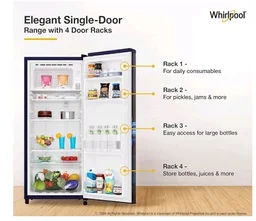 Whirlpool 192 L 4 Star Icemagic Powercool Direct-Cool Single Door Refrigerator (215 IMPC PRM 4S SAPPHIRE PEONY-Y, Blue, 2026 Model)