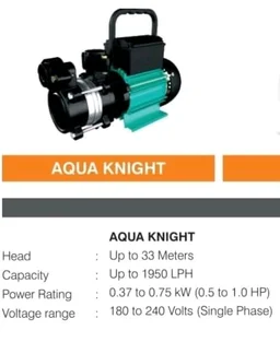 Kirloskar Self-Priming Pump, AQUA KNIGHT-100 (Bronze), 1 HP, Single Phase, 220 Volts, Size 25mm X 25mm with Max Head Up to 33 Meters and Range Up to 1950 LPH
29%
off