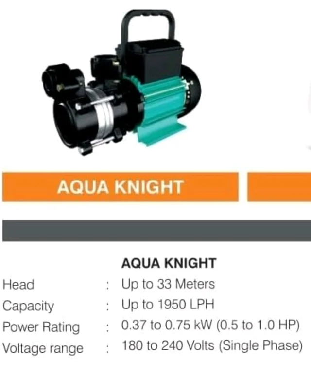 Kirloskar Self-Priming Pump, AQUA KNIGHT-100 (Bronze), 1 HP, Single Phase, 220 Volts, Size 25mm X 25mm with Max Head Up to 33 Meters and Range Up to 1950 LPH
29%
off