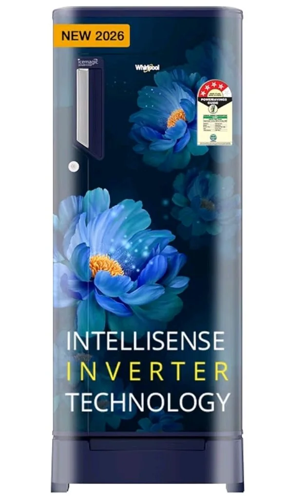 Whirlpool 192 L 4 Star Icemagic Powercool Direct-Cool Single Door Refrigerator with Base Drawer (215 IMPC ROY 4S SAPPHIRE PEONY-Y, Blue, 2026 Model)