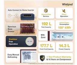 Whirlpool 192 L 4 Star Direct-Cool Single Door Refrigerator with Base Drawer (215 IMPC ROY 4S Wine PEONY-Y, Red, 2026 Model)
Product Images and Videos (AI-Generated Alt Text)