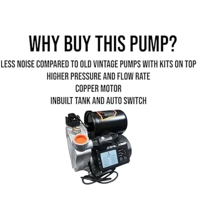 COPPER MOTOR, BLUE, PRESSURE BOOSTER PUMP SELFPriming Water Pump, 1 HP, 800W, 220V, Automatic Pressure Control, 5-6 Points AUTO ON/OFF 2-3 BATHROOMS