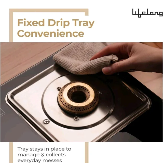 Lifelong Gas Stove 2 Burner | Premium Brass Burners, Glass Top, Manual Ignition | Square Pan Support, ISI Certified LPG Stove for Modular Kitchen | Black, 1 Year Warranty