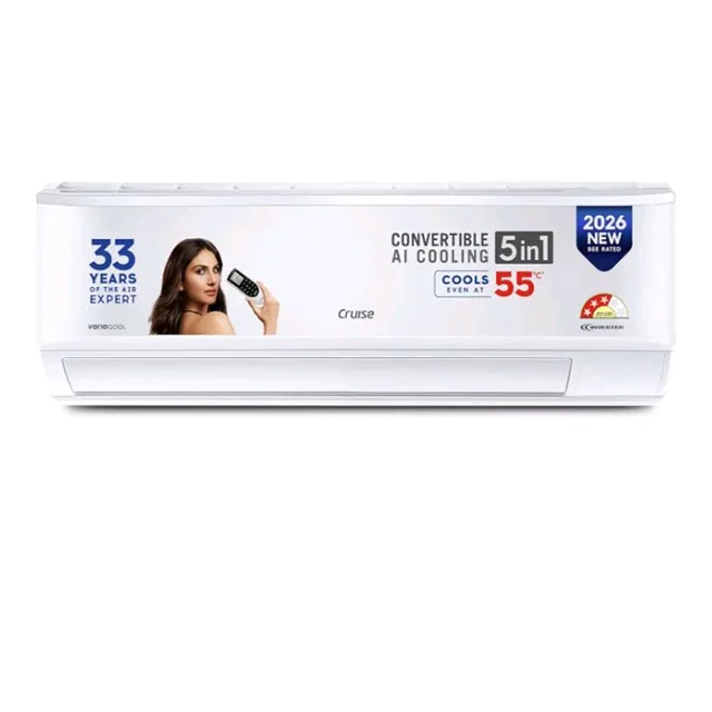 Cruise 1 Ton 3 Star VarioQool Inverter Split AC (2026, CWCVBM-VQ1D123)
Fast Cooling at 50 °C | 80–110 sq ft |100% Copper | Convertible 5-in-1 | Monsoon Comfort | PM 2.5 Filter | Anti-Rust Tech