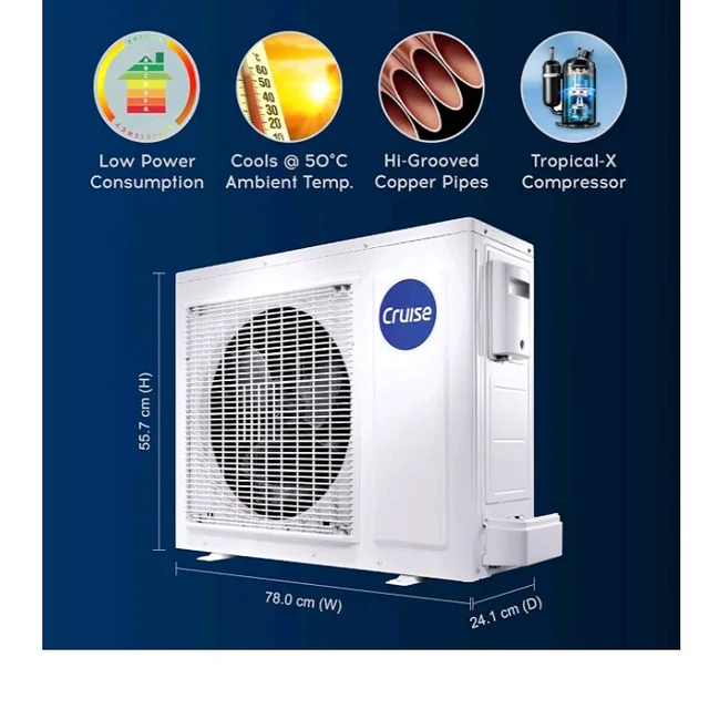 Cruise 1 Ton 3 Star VarioQool Inverter Split AC (2026, CWCVBM-VQ1D123)
Fast Cooling at 50 °C | 80–110 sq ft |100% Copper | Convertible 5-in-1 | Monsoon Comfort | PM 2.5 Filter | Anti-Rust Tech