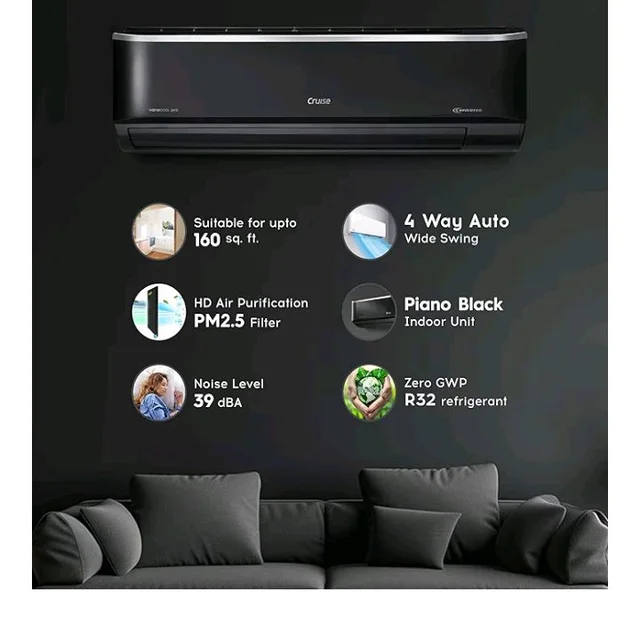 Cruise 1.5 Ton 5 Star VarioQool Pro Inverter Split AC (CWCVBM-VP3F185BL)
Cooling at 55°C | High ISEER Rating |100% Copper | Convertible 5-in-1 | 4 Way Swing | EEV Tech | PM2.5 Filter, Backlit Remote