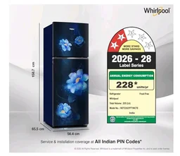 Whirlpool 235 L 2 Star Frost-free inverter Double Door Refrigerator (NEO SP278 PRM SAPPHIRE ROSE(2S)-Y, 2026 Model)