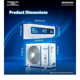 Acerpure Smart Choice Chill Neo 1.5 Ton 3 star 4800W AC5IPG61.5TN3W48W 7 in 1 Convertible, Ice Blast Mode, 4 way swing, Cooling @ 58 degree
