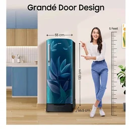 Samsung 183 L, 4 Star, Digital Inverter, Direct-Cool Single Door Refrigerator (RR20H28249U/NL, Paradise Bloom Blue, Base Stand Drawer, Single Touch Defrost, 2026 Model)