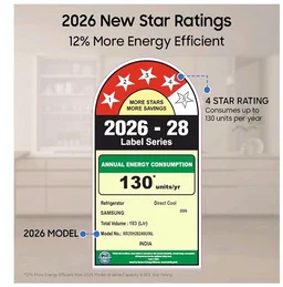 Samsung 183 L, 4 Star, Digital Inverter, Direct-Cool Single Door Refrigerator (RR20H28249U/NL, Paradise Bloom Blue, Base Stand Drawer, Single Touch Defrost, 2026 Model)