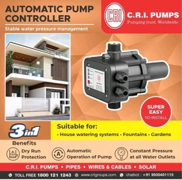 CRI Pressure Booster Pump with CRI Automatic Pump Controller (copper winding) (0.5 HP, MIKI series)