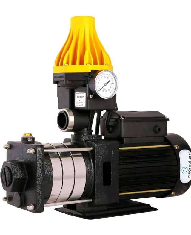 1Hp Pressure Booster Pump (Multi stage) with Automatic Pump Controller for Bathroom, Shower & Home Use, SS Impeller & Diffuser, 100% Copper Windings(4 Bathrooms + Kitchen)