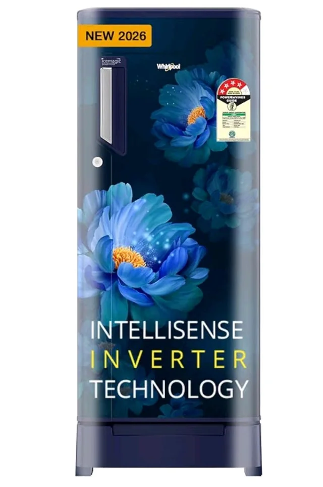 Whirlpool 192 L 4 Star Icemagic Powercool Direct-Cool Single Door Refrigerator with Base Drawer (215 IMPC ROY 4S SAPPHIRE PEONY-Y, Blue, 2026 Model)