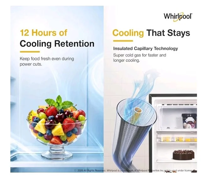Whirlpool 207 L 5 Star Icemagic Pro Inverter Direct-Cool Single Door Refrigerator (230 IMPRO PRM 5S INV ALPHA STEEL-Y, Grey, 2026 Model)