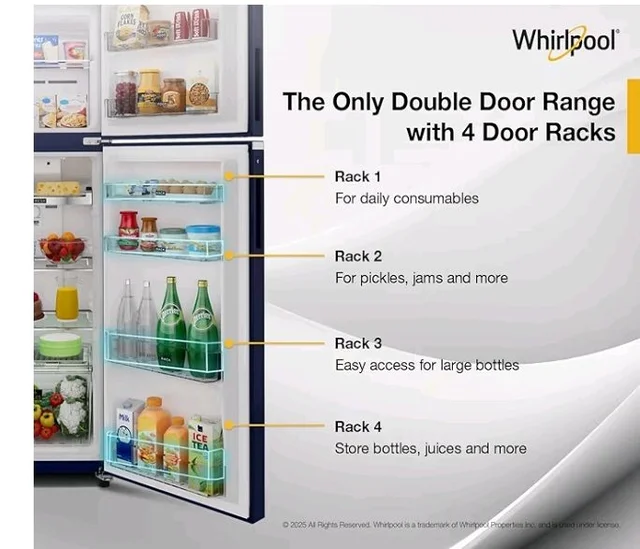 Whirlpool 235 L 2 Star Frost-free inverter Double Door Refrigerator (NEO SP278 PRM SAPPHIRE ROSE(2S)-Y, 2026 Model)
