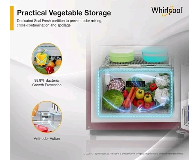 Whirlpool 235 L 2 Star Frost-free inverter Double Door Refrigerator (NEO SP278 PRM WINE ROSE(2S)-Y, 2026 Model)