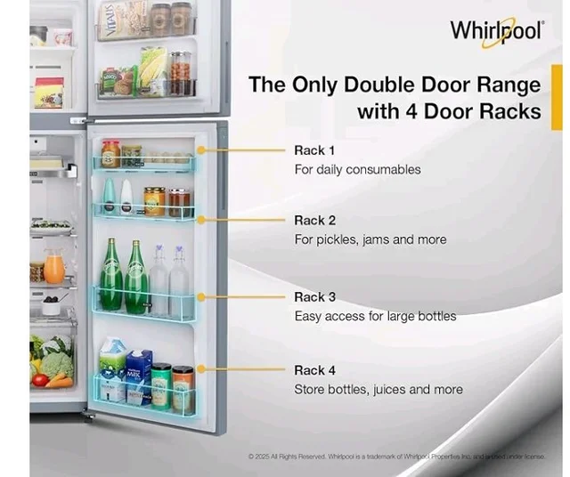 Whirlpool 235 L 2 Star Frost-free inverter Double Door Refrigerator (NEO SP278 PRM LUNAR STEEL(2S, 2026 Model)-Y, 2026 Model)