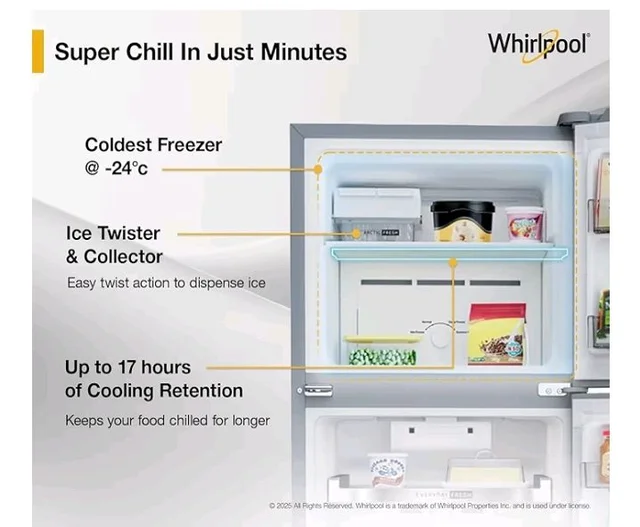 Whirlpool 235 L 2 Star Frost-free inverter Double Door Refrigerator (NEO SP278 PRM LUNAR STEEL(2S, 2026 Model)-Y, 2026 Model)
