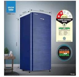 Voltas Beko, A Tata Product 183 L, 2-Star Single Door Direct Cool Refrigerator with Fresh Box Technology (RDC215C / 2S0XER0M0000GO, Hairline Blue)