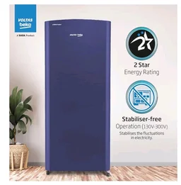 Voltas Beko, A Tata Product 183 L, 2-Star Single Door Direct Cool Refrigerator with Fresh Box Technology (RDC215C / 2S0XER0M0000GO, Hairline Blue)