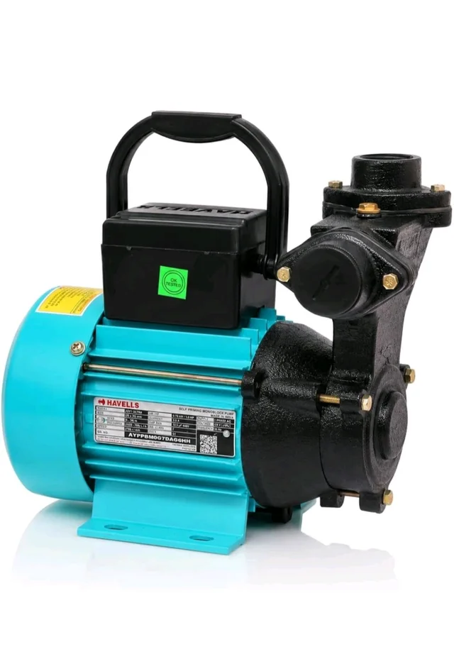 Havells JOY1 Ultra Self Priming Monoblock Pump 1 HP (0.75 kW) | 25x25 mm | 24m Head | 2650-700 LPH | Single Phase Water Pump for Home | Tank | Garden