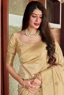 SGF11 Women's Kanjivaram Pure Soft Silk Saree For Women Pure Golden Zari With Blouse Piece