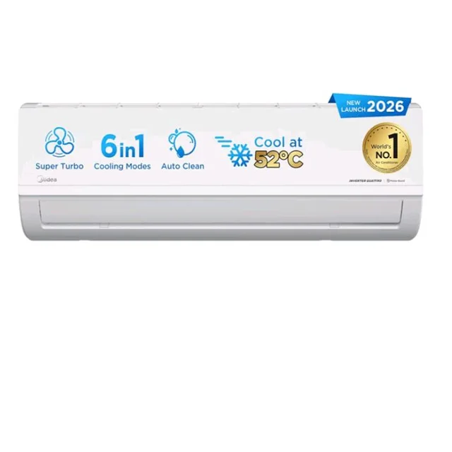 Midea 1.5 Ton 3 Star Inverter Split AC, 6-in-1, MAI18SD3R36F1
Copper Condenser, 52°C Heavy Duty Cooling, Turbo Mode, HD+PM 2.5 Filter, Auto Clean, Santis MAX RYL Wi-Fi, White
100+ bought in past month
48%
off
Product Images and Videos (AI-Generated Alt Text)