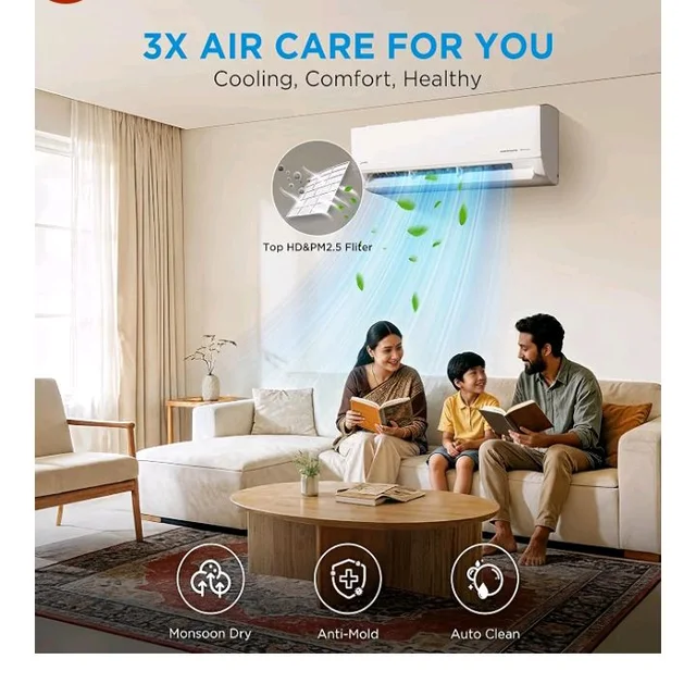 Midea 1.5 Ton 3 Star Inverter Split AC, 6-in-1, MAI18SD3R36F1
Copper Condenser, 52°C Heavy Duty Cooling, Turbo Mode, HD+PM 2.5 Filter, Auto Clean, Santis MAX RYL Wi-Fi, White
100+ bought in past month
48%
off
Product Images and Videos (AI-Generated Alt Text)