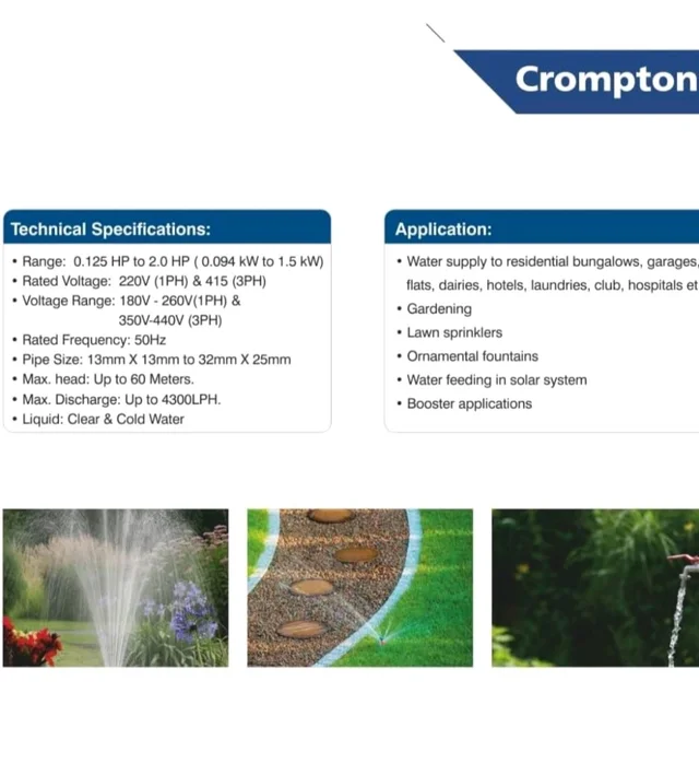 Crompton Mini Master I 1 H.P. Surface Domestic Single Phase Pressure Pump (Blue, Aluminium)